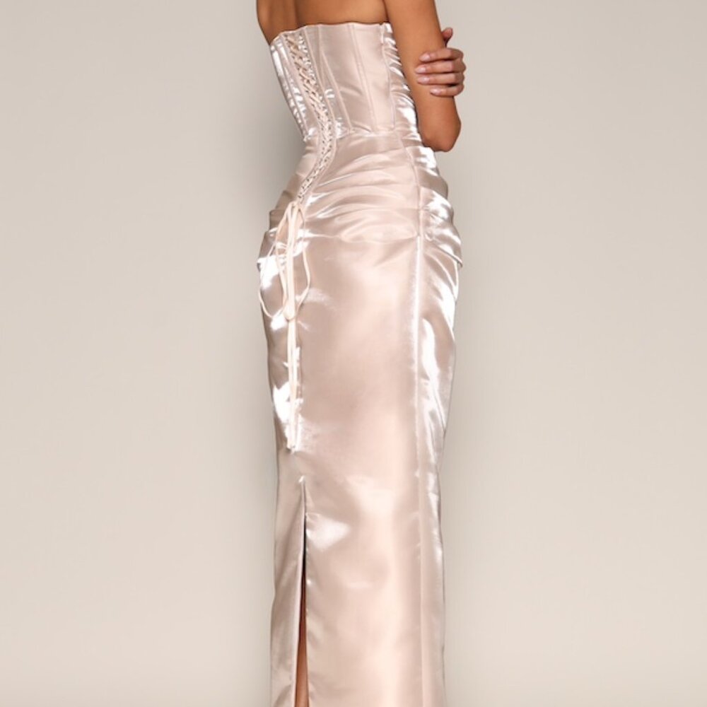 Champagne Strapless Corset Gown